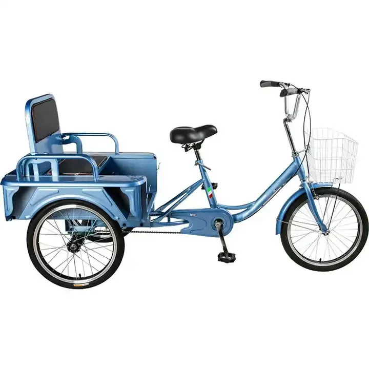 Tricycle à une vitesse de 20 avec siège enfant, tricycle de 20 pouces pour adultes, vélo Tricycle à une vitesse de 20 avec siège enfant, tricycle de 20 pouces pour adultes, vélo