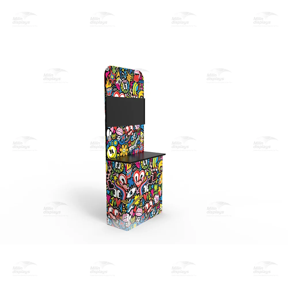Portable Custom Printed  Advertising TV Monitor Trade Show Equipment Display Stand for Exhibits