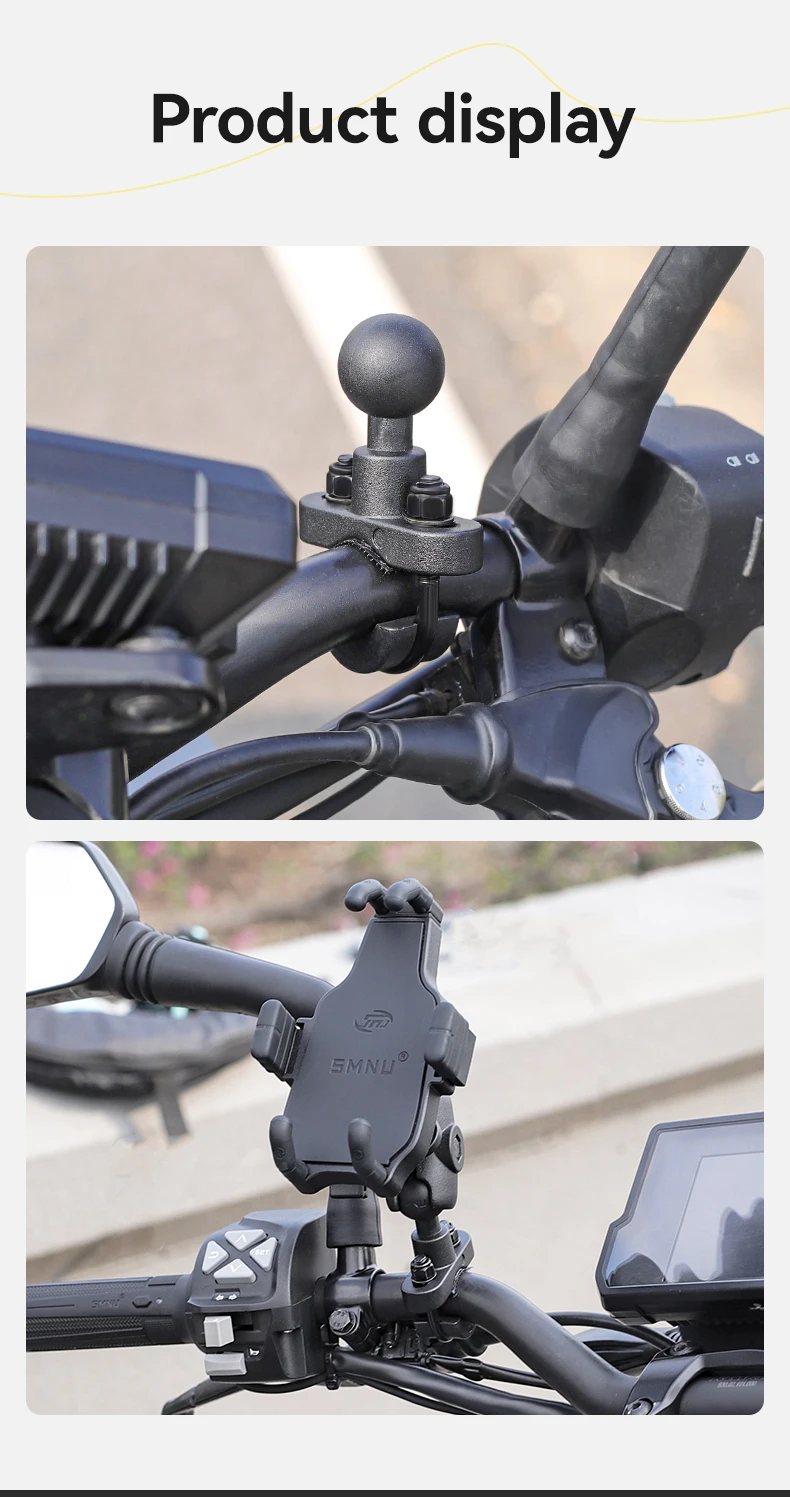 Classic U-shaped Bolt Motorcycle Mount Ball Base Handle Bar Phone Holder Aluminum Dirkbike Bicycle Motorcycle Phone Mount manufacture