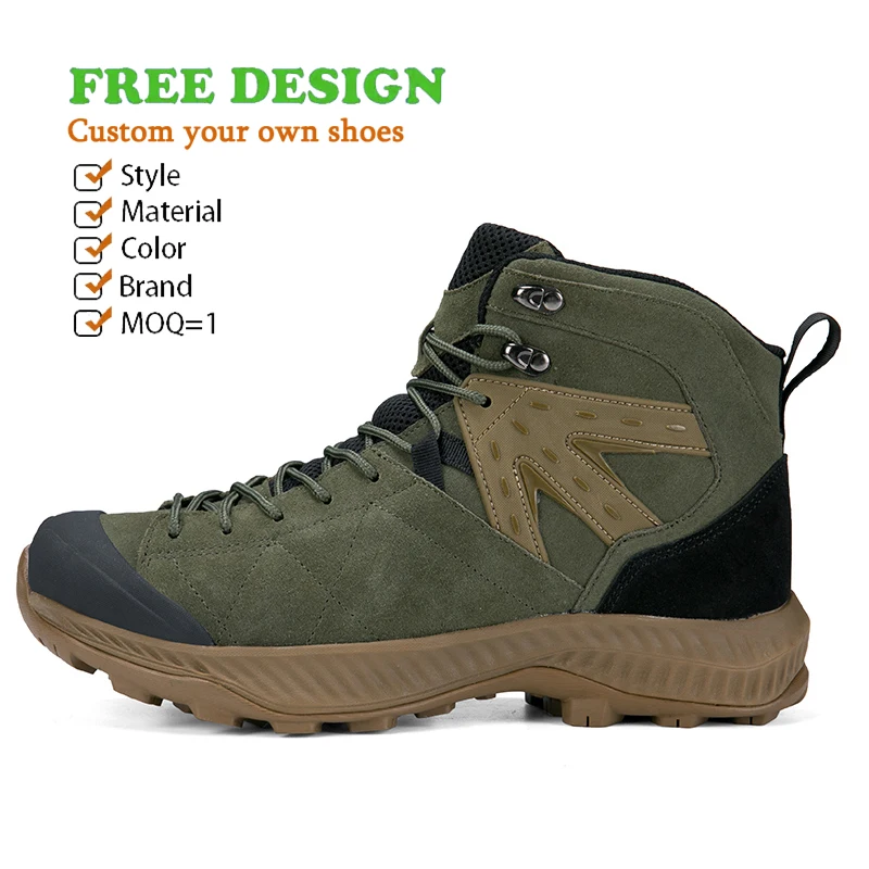 Plus Size Men Trekking Boot Designer Your Brand Logo High Quality Leather  Upper Custom Waterpoof Outdoor Hiking Shoes