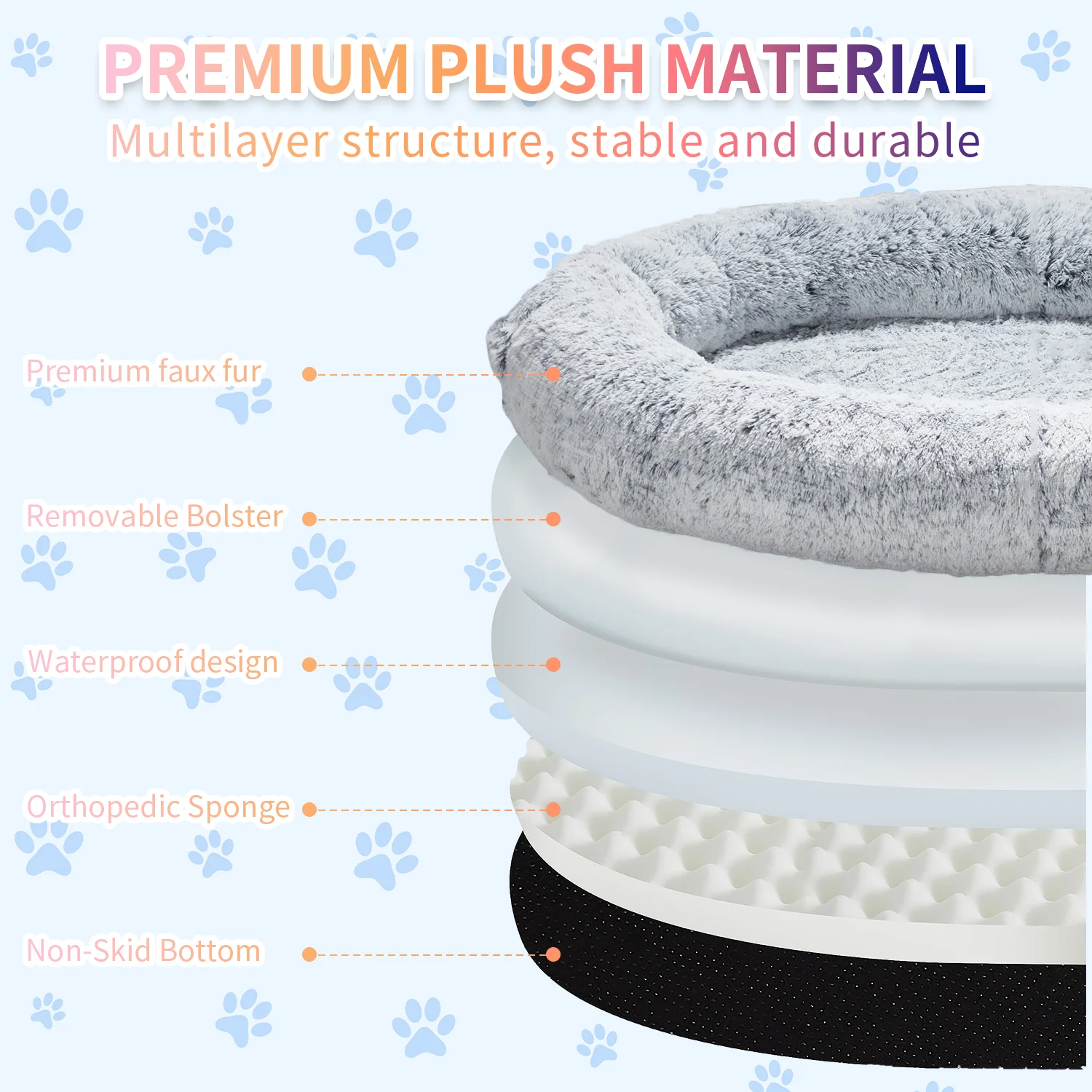 Wholesale customized fluffy indestructible luxury super large giant human sized dog bed for human supplier