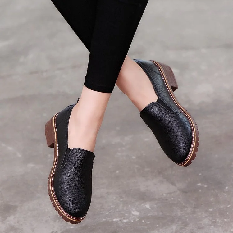 flat leather shoes ladies