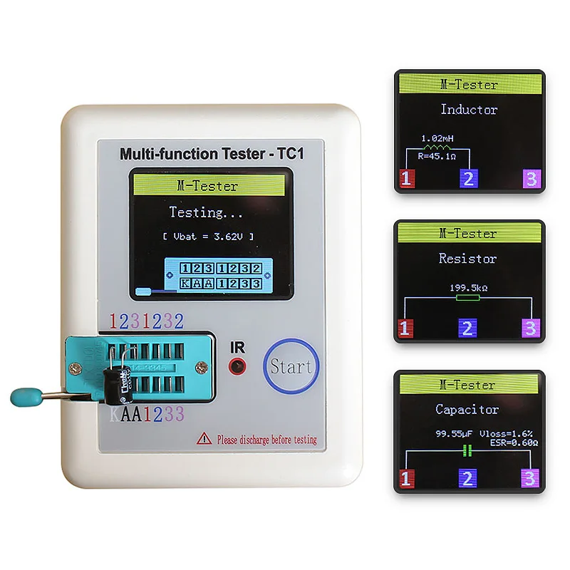 LCR-TC1 1.8inch Colorful Display Multi-functional TFT Backlight Transistor Tester for Diode Triode Capacitor Resistor Transistor