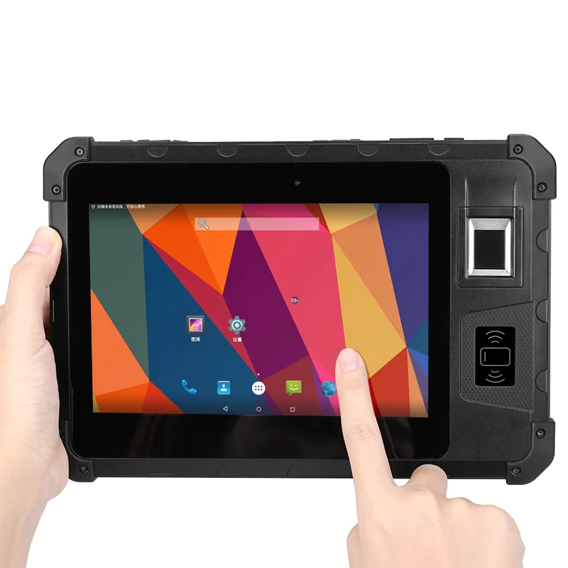 Industrial Level Android 8 Inch Touch Screen Handheld 4G Wifi Bluetooth Fingerprint UHF Reader Rugged Tablet Support Nova Module