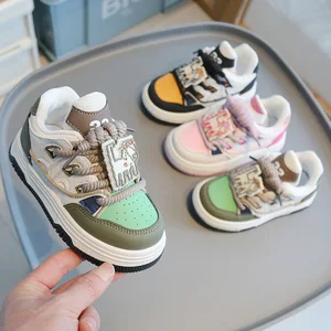 High Top Children Sneakers Cartoon New Styles Casual Kids Fashion Footwear Wholesale School Leisure Shoes for Girls and Boys