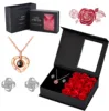 Caja de regalo para pendientes de oro rosa.