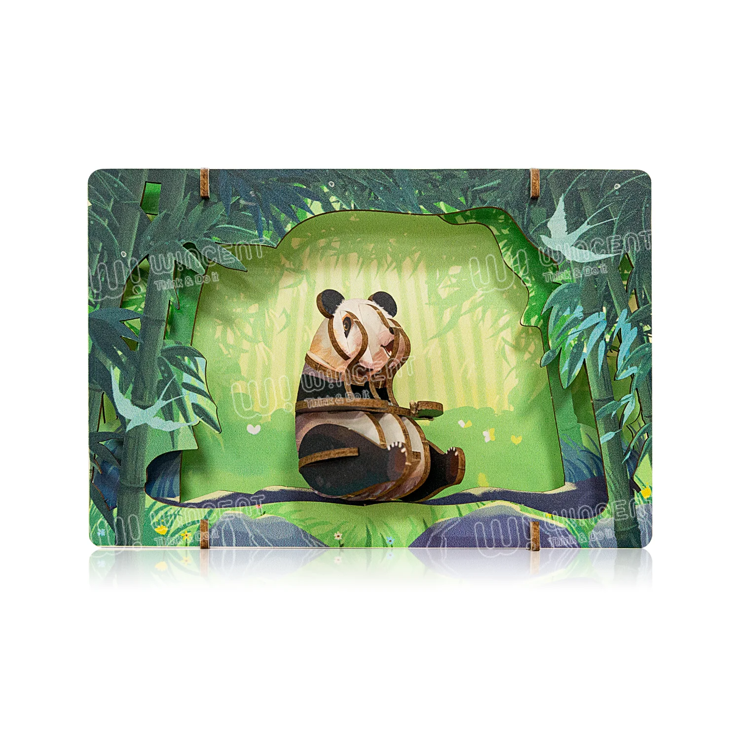 Paper Theater Same Style Desgin Panda Animal Toy 3d Wood or Paper Model Puzzle for Adult Craft