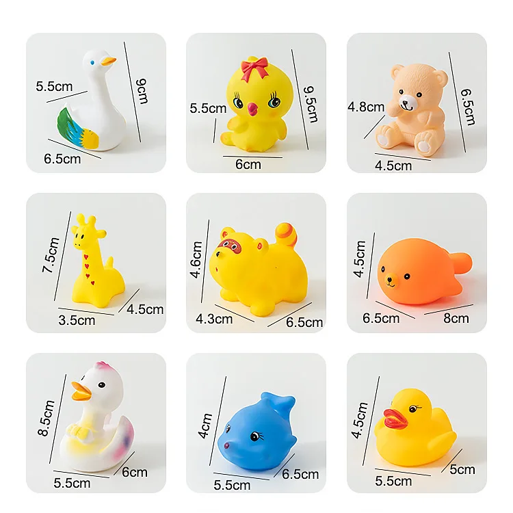 Best Price Baby Bath Toy Rubber Silicone Animal Kids Flashing Colorful