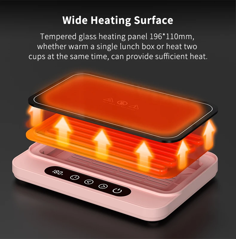 60hz Electric Lunch Box Portable Food Warmer Coaster Pink Automatic ...