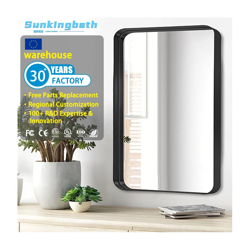 Modern Glass Framed Mirror Dressing Mirror Bathroom Mirror Wall Mirror Minimalist Elegant Stylish