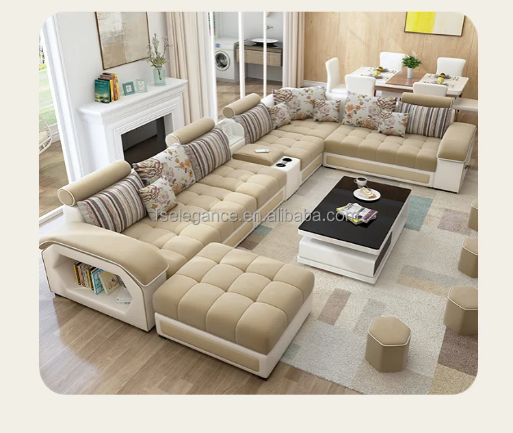 Customizable royal Nordic modern style has music to play sectionals sofa set 7 seater living room Furniture designs