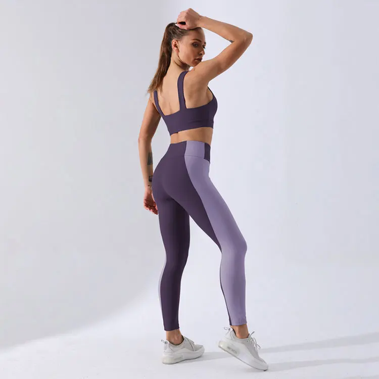 high waisted  legging sets fitness sportswear leggings sets gym 2-piece bra tight custom new 2022 womens yoga pants sets