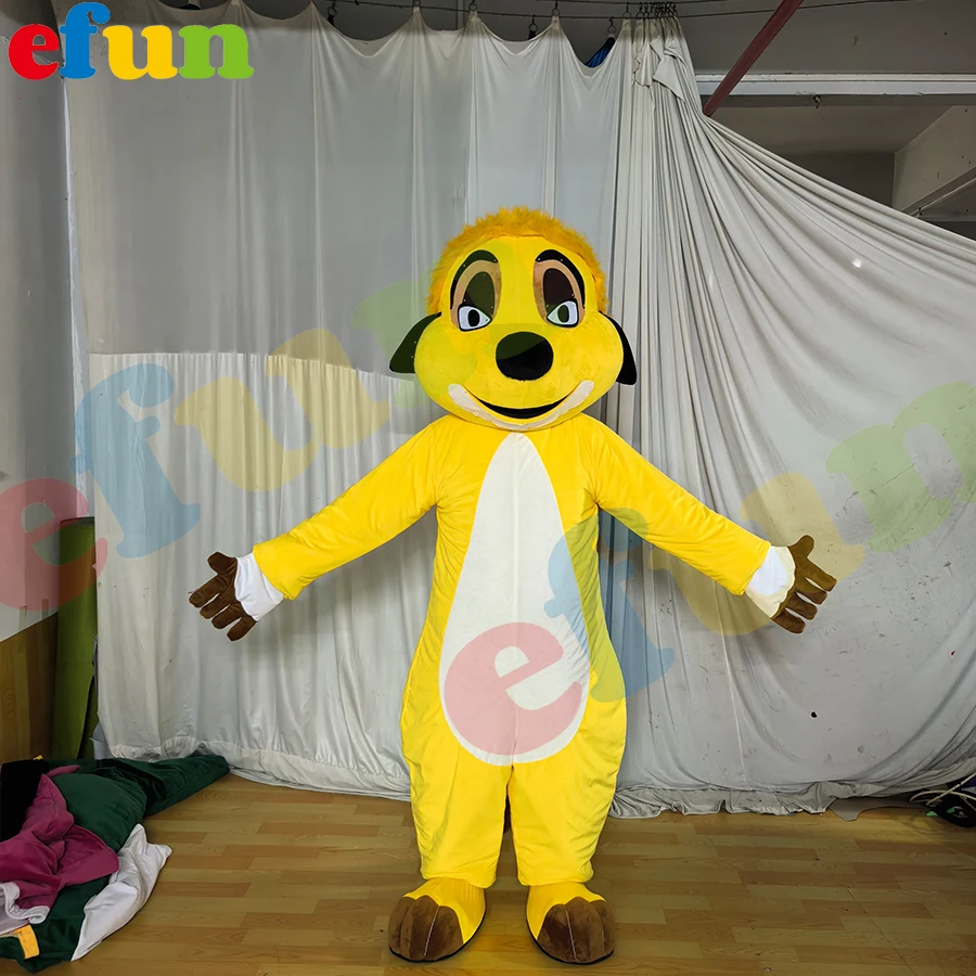 Efun MOQ 1 PC Custom  Yellow Raccoon Mascot Costume Adult Cartoon yellow lion Character Costume for Sale
