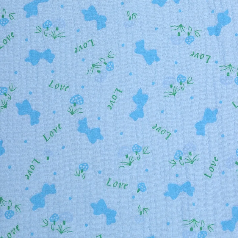 Высококачественная дышащая хлопчатобумажная креп-ткань с цветочным принтом на метрах, материал Seersucker для детской одежды «сделай сам»