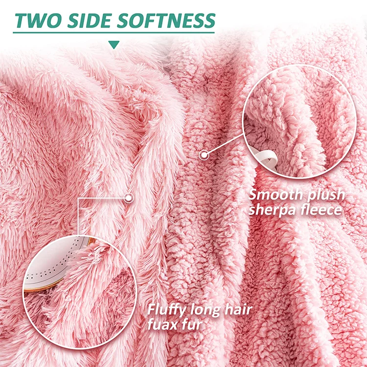 Super Bedding Supplies Shaggy Warm Fluffy Microfiber Pv Plush Blanket