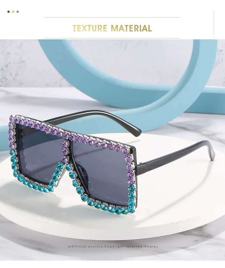 High Quality Oversized Diamond Kids Sunglasses Girls Face Shield Sunglasses