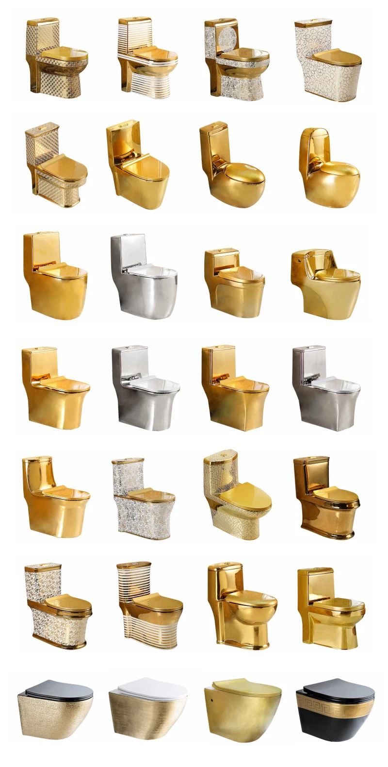 Bathroom Floor Mount Dubai Electroplated Golden Plated Color Wc Luxury