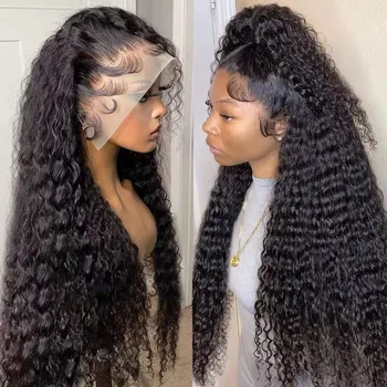 Cheap Wholesale African Long Curly Fiber Synthetic Hair Lace Front Wig