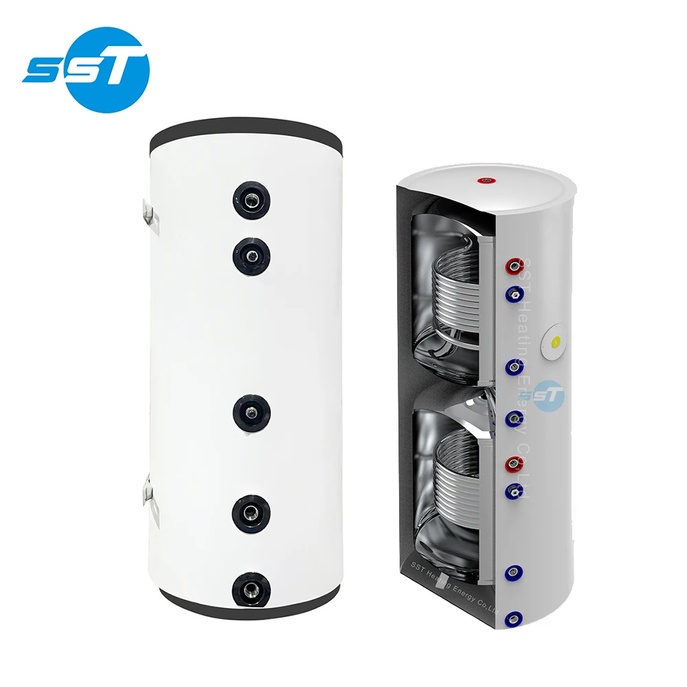 tanque Buffer de 50 L, 100 L, 150 L, 300 L a 500 L para Bomba de Calor — Tanque em Aço Inoxidável para Aquecimento de Água