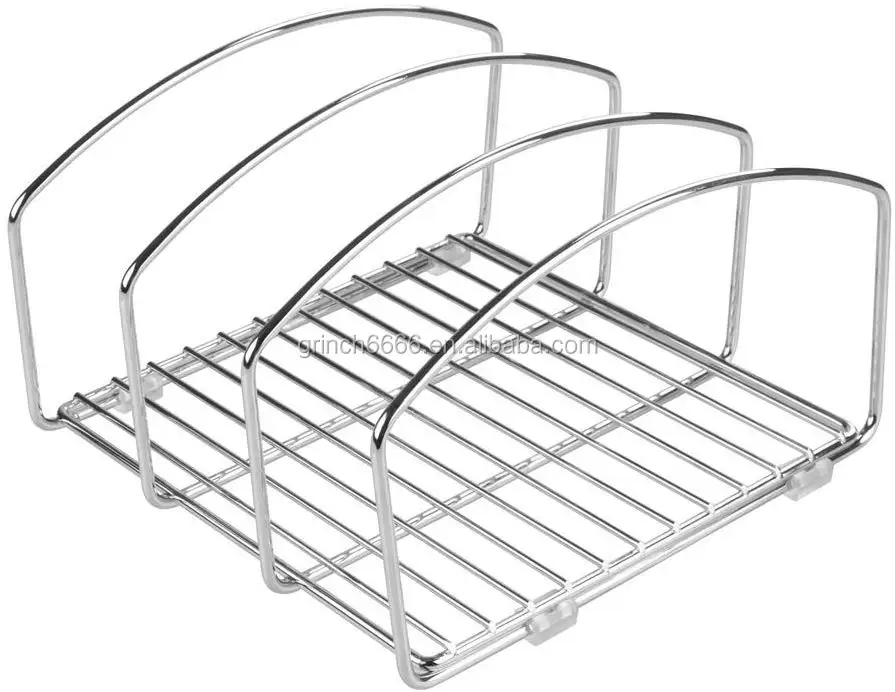 2020 Chrome Plated Bakeware Organiser Kitchen Bakeware Organiser Steel Baking Tray Rack and Cutting Board Holder