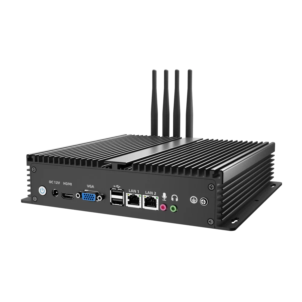 Dual LAN Display Mini Fanless PC RS485 Mini Embedded Computer with AU US CN Plugs New Product