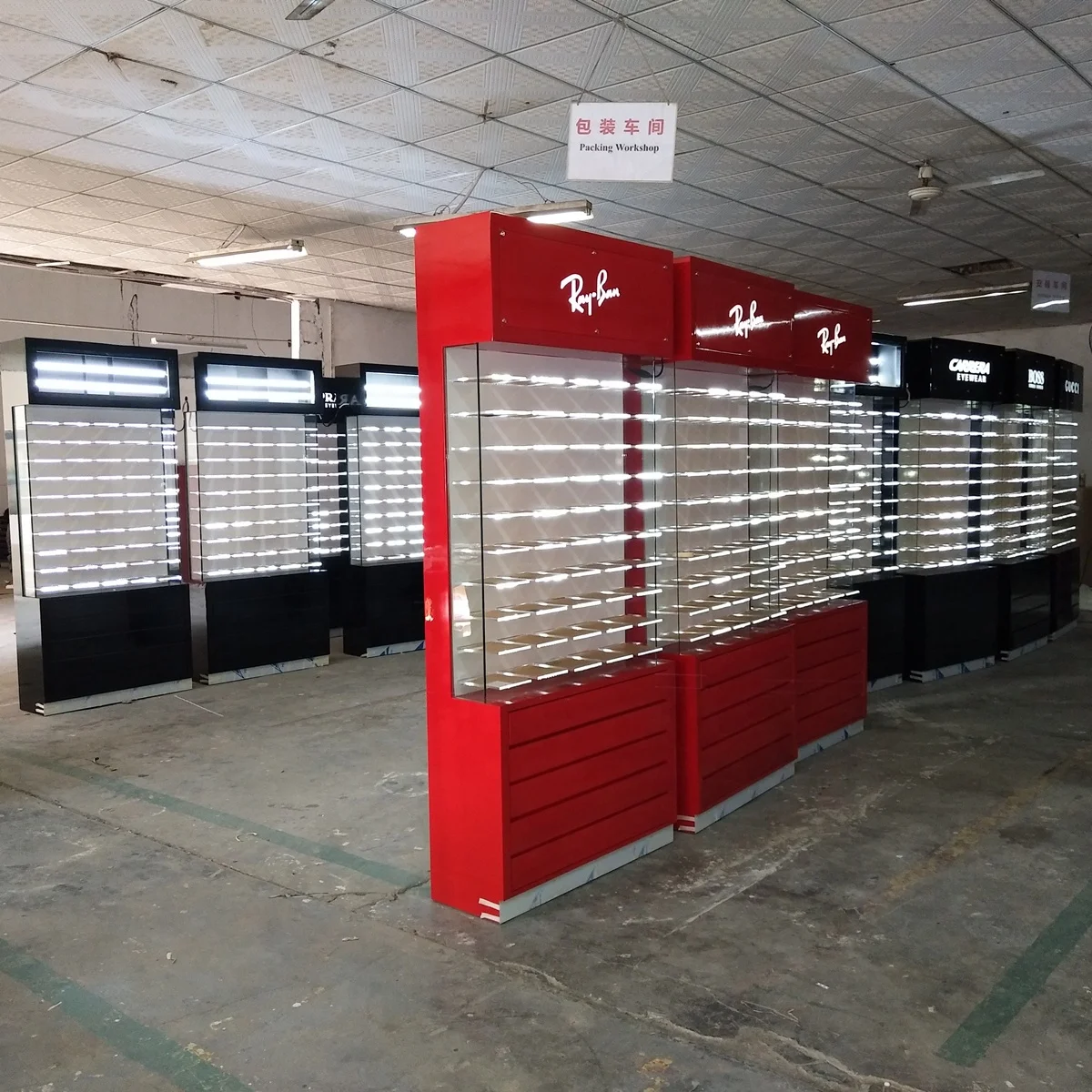 Meubles de magasin optique Vitrine de lunettes moderne Vitrine de