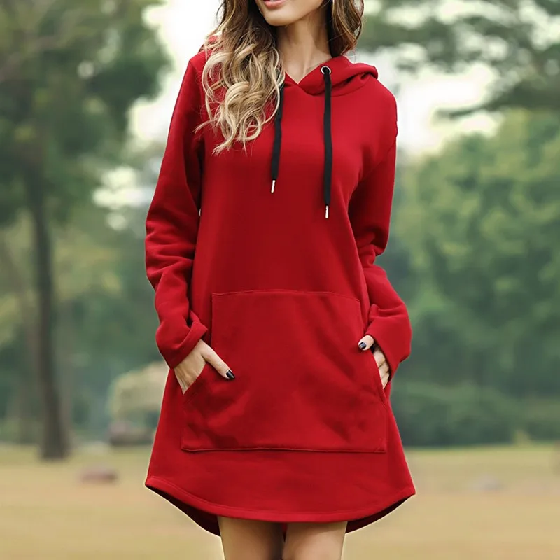 oversized red hoodie dress