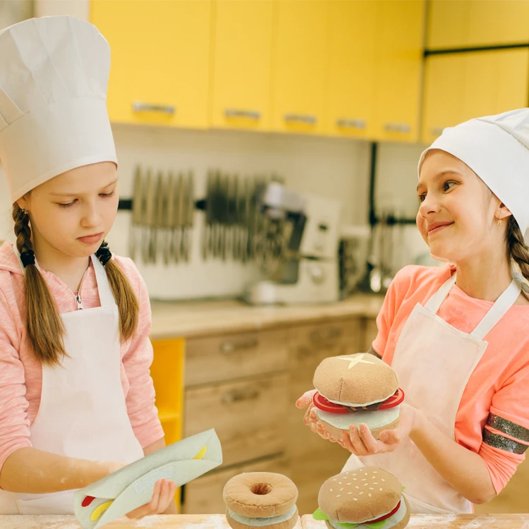 Juego de Comida de Fieltro para Niños, Cocina de Juguete, Hamburguesa, Pizza, Sándwich, Juguetes de Comida, Regalo para Fiestas