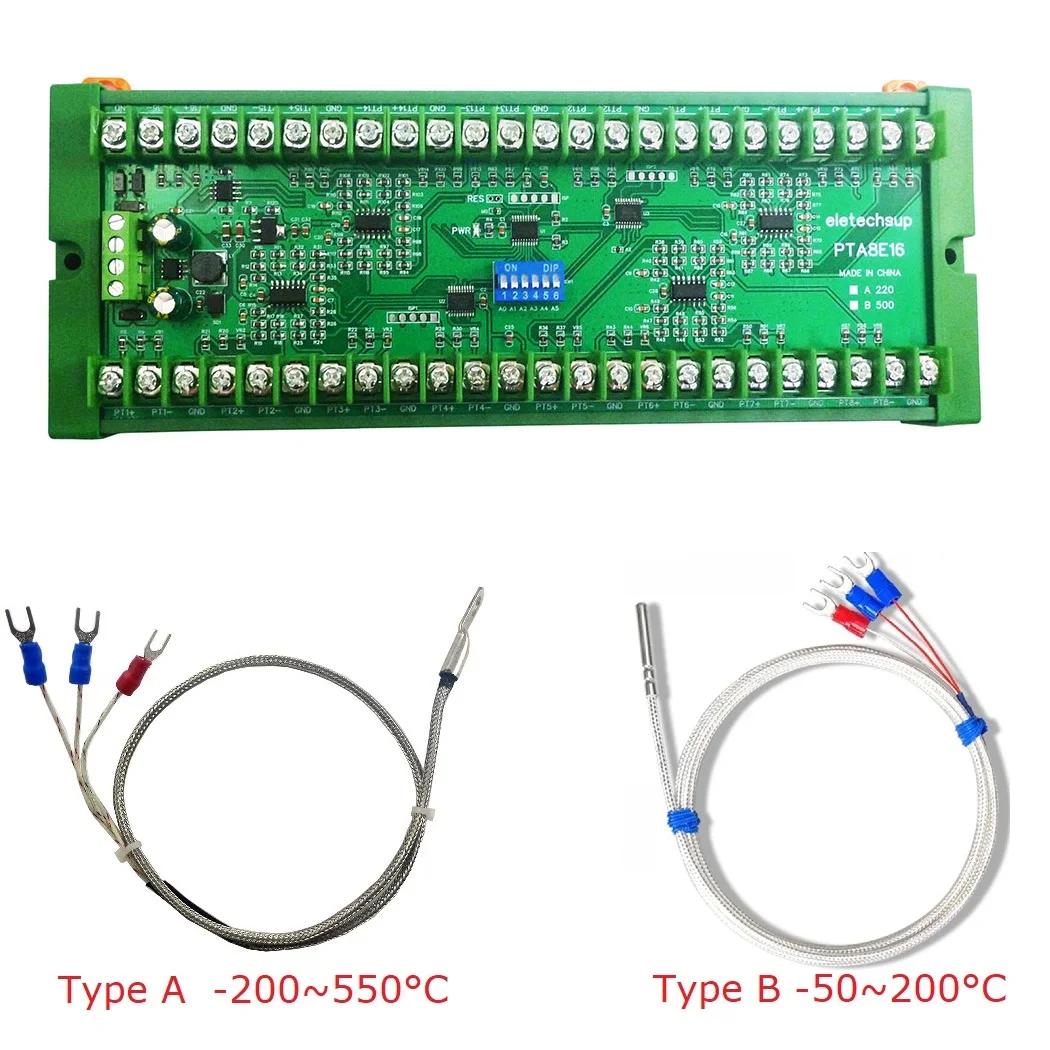 16ai Rs485 Analog Input Rs485 Pt100 Rtd Temperature Sensor Collector ...