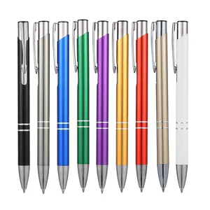 Hot Selling Aluminum Click Metal Ball Pen with Custom Logo Promotional Gift Pen for Hotels Conferences Branded Logo
