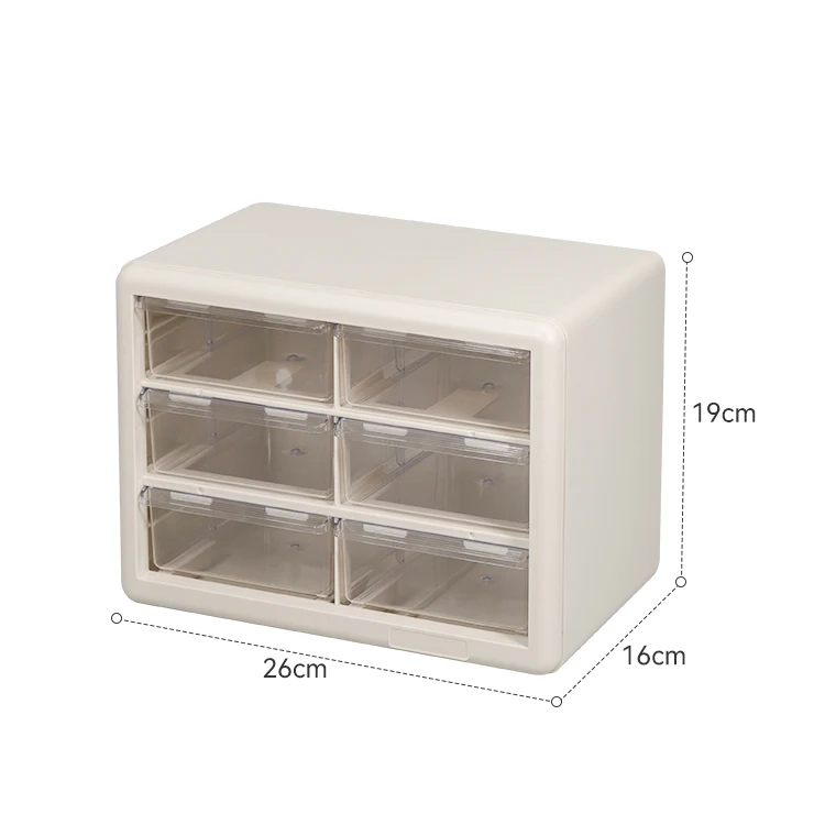 ITEM NO.5012-6 Multipurpose 6-compartment Plastic Storage Organizer Drawer For Home