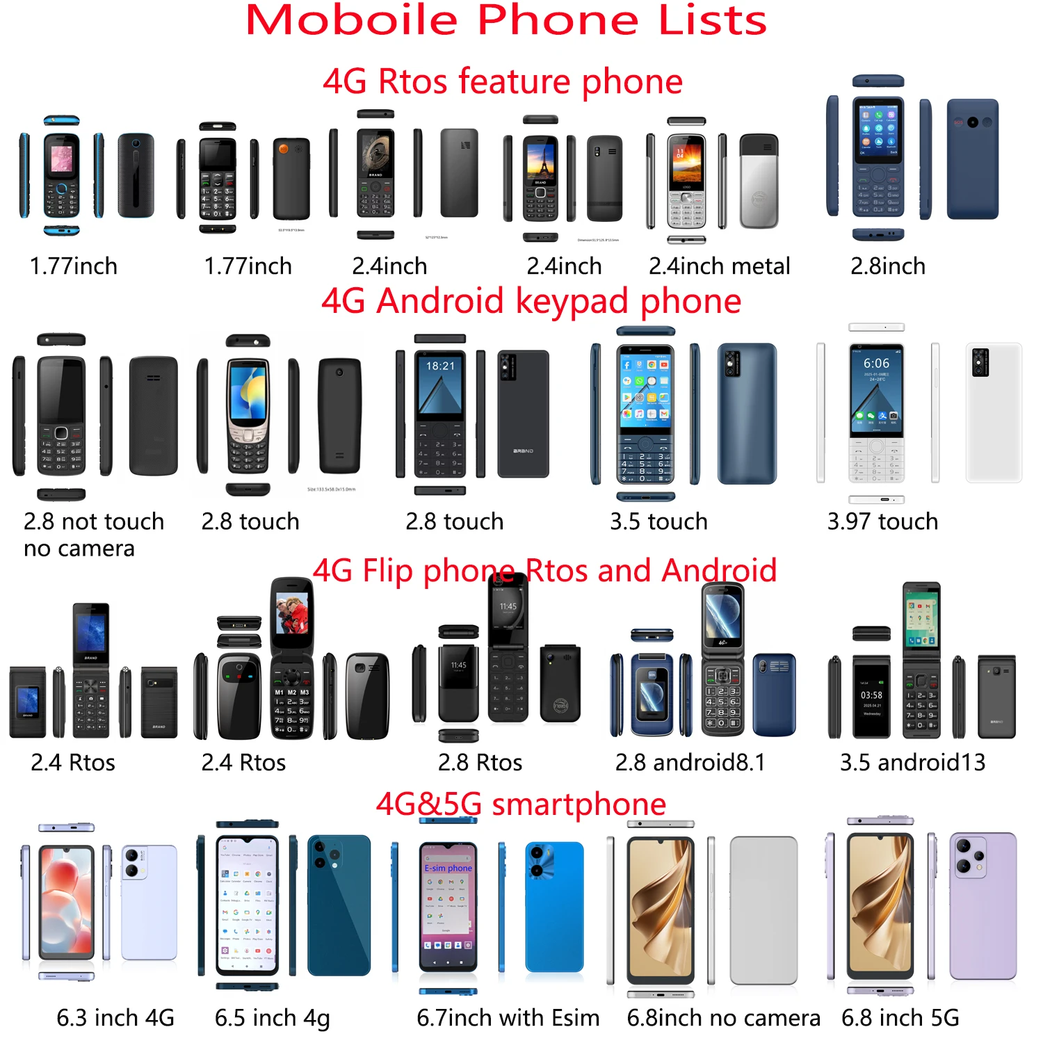 Oem Odm Flip Phones Cheap Feature Phone 4G Unlocked Cell /Fold Elder Dual Screen Custom Button 2.8 Inch Flip Phone 4G