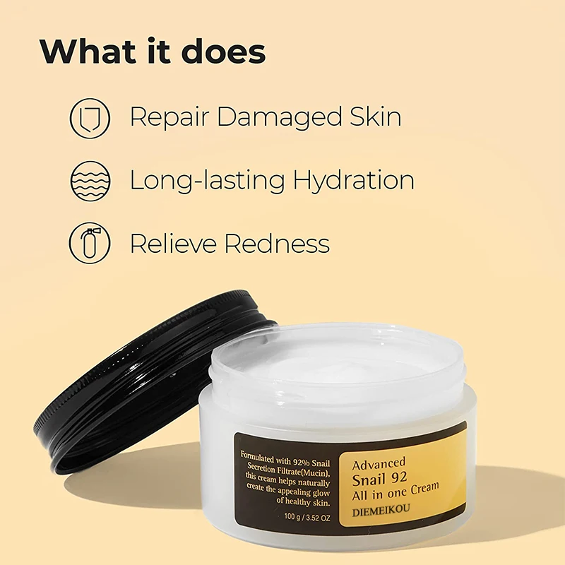 Advanced Snail 92 All in One Cream Snail Collagen Moisturizing Repairing Whitening Snail Face Cream