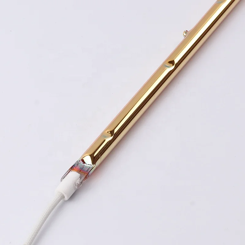 Single Tube Fully Gold Coating Small Ceramic Head 2KW 230V 600MM Heating Infrared Lamp