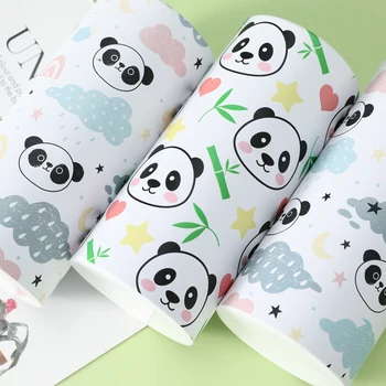 Recyclable Cute Cartoon Panda Animal Cylinder Cardboard car Facial Tissue Box Soft Canister Tissue Paper Tube