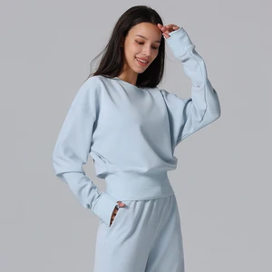 Women High Quality Casual Crew Sweatshirt Fashion Print Pullover Front Custom Logo Waterproof Four-way Stretch Sweatshirt Women