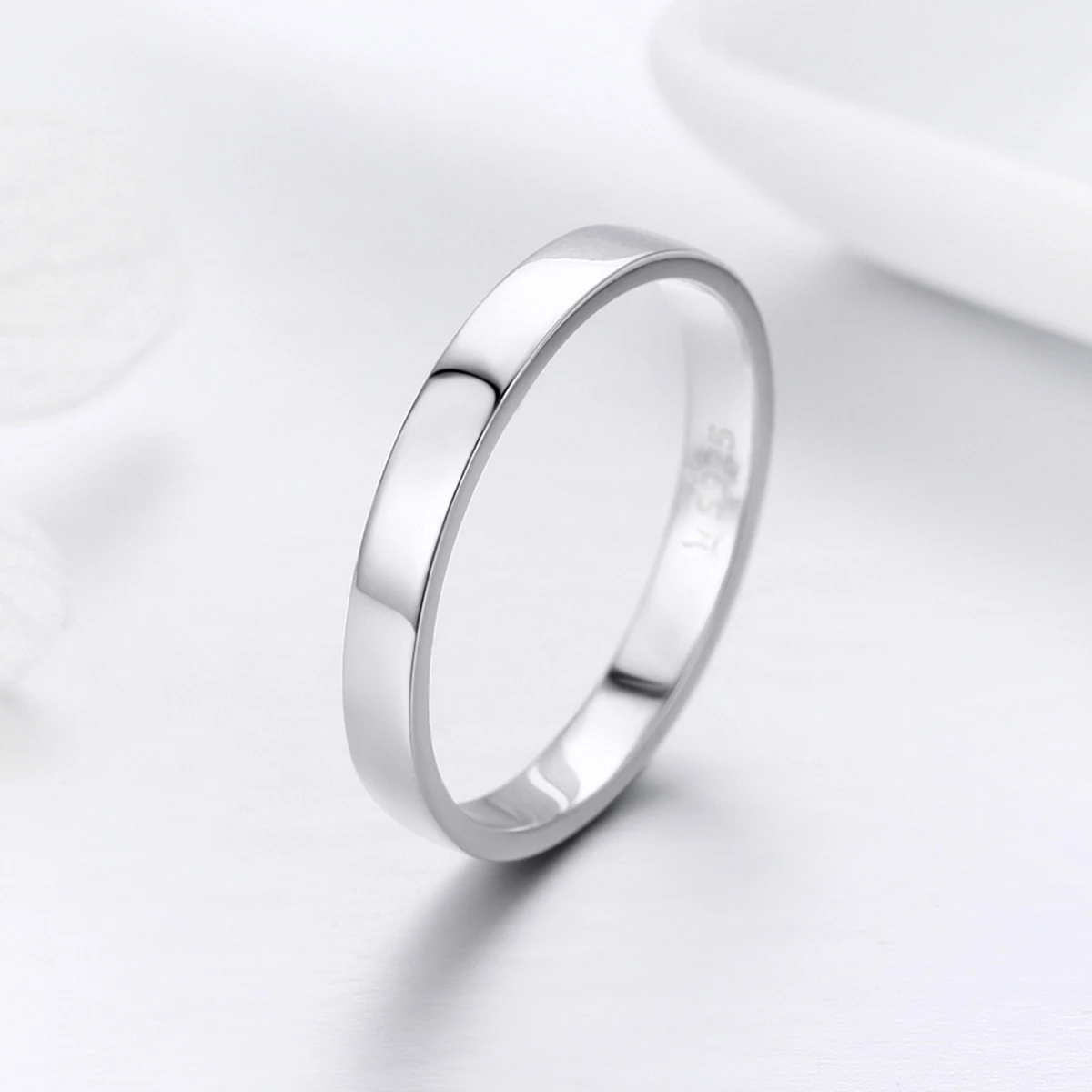 Ring Without Color 925 Sterling Silver Simple Ring Without Stone Jewelry Women Bands Plain ...