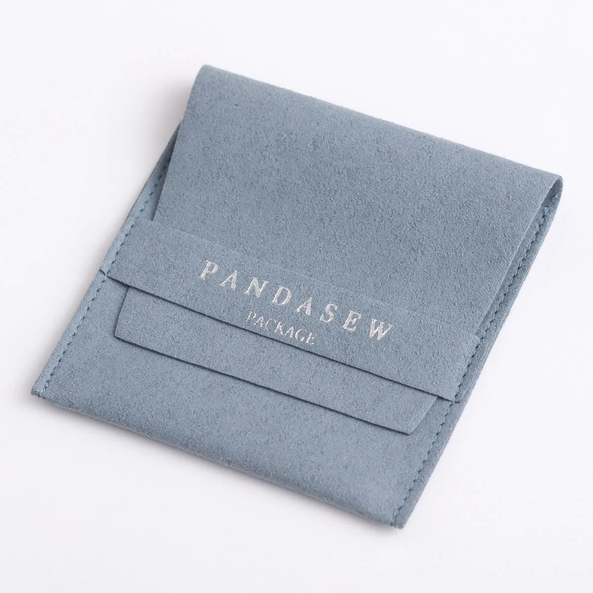 PandaSew Custom Deboss Printed Logo Microfiber Envelope Style with Band Earring Gift Jewelry Pouch