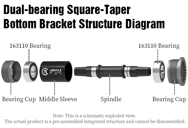 Bb68 Lebycle Mountain Bicycle Square Bottom Bracket BB68