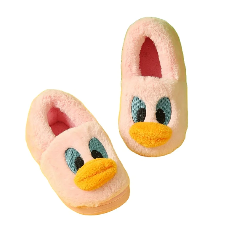 Зимние Симпатичные детские недорогие повседневные хлопковые тапочки нового дизайна для отдыха