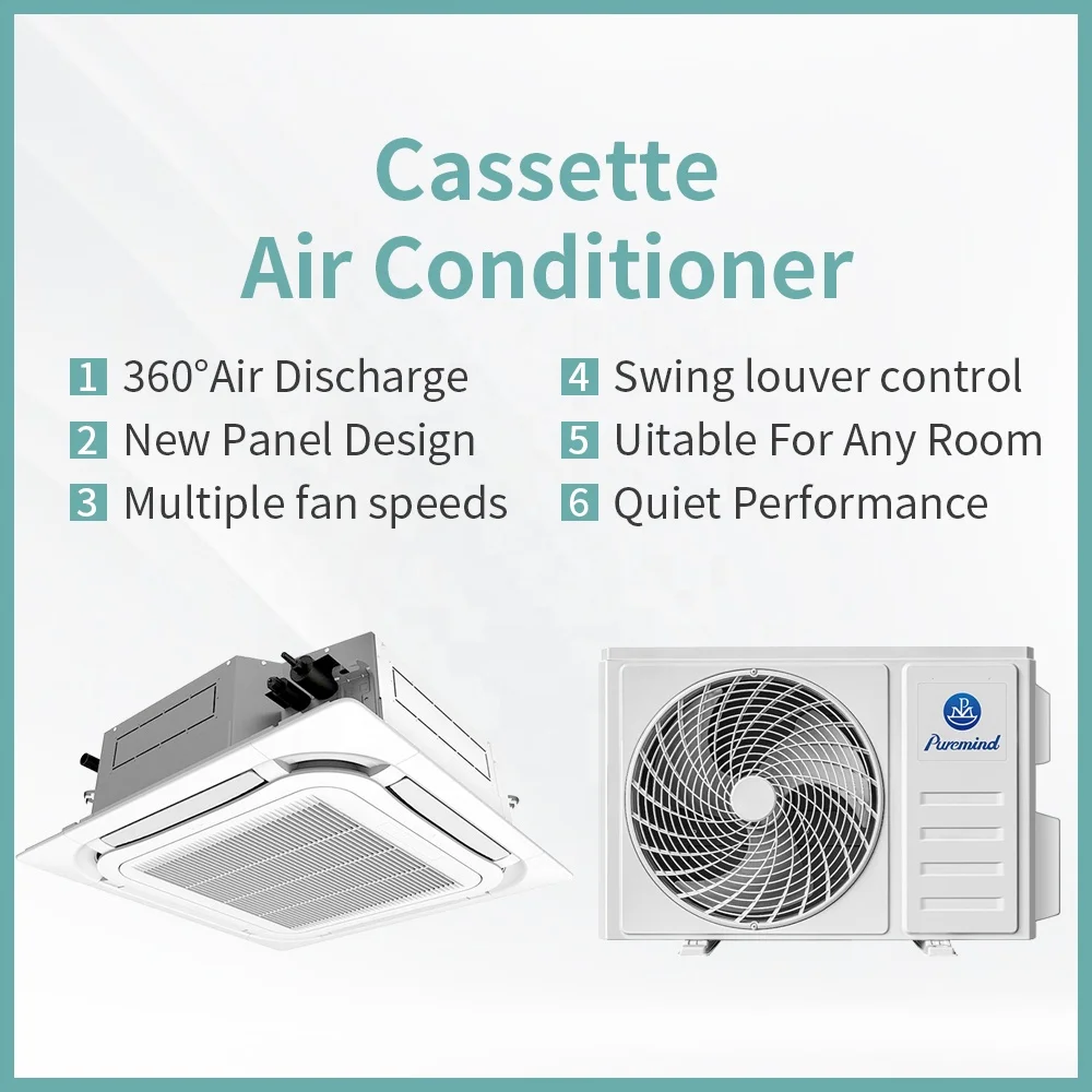 Gree High Efficiency Ceiling Mouted Cassette Air Conditioner Central HVAC System Indoor Unit Cooling Heating