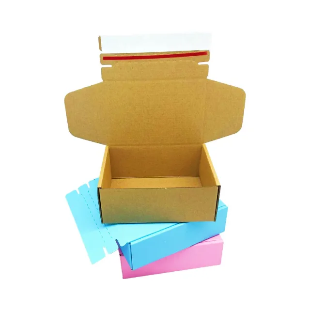 Factory customized E-groove corrugated self-adhesive zipper packaging paper box clothing gift colored packaging paper box