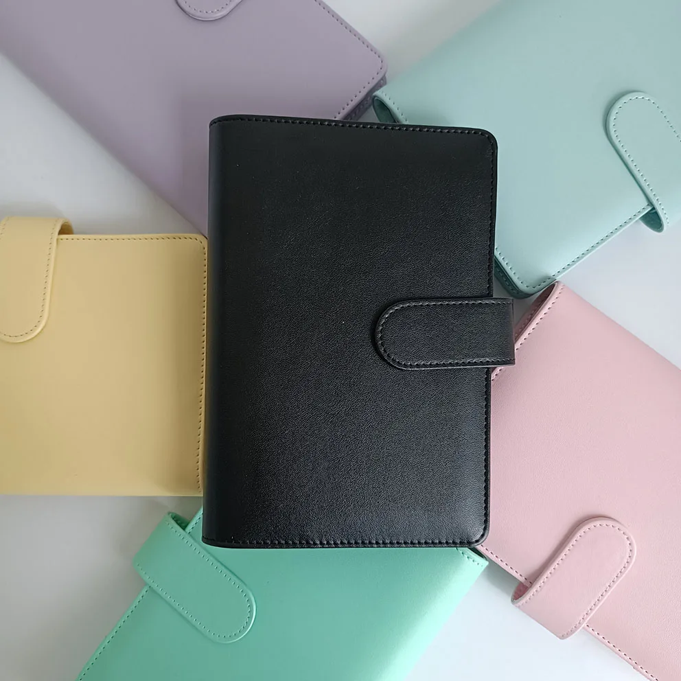 Classeur Budget A6 En Cuir PU – Avec 12 Feuilles Budget + 12 Pochettes Zippées – Autocollants Inclus