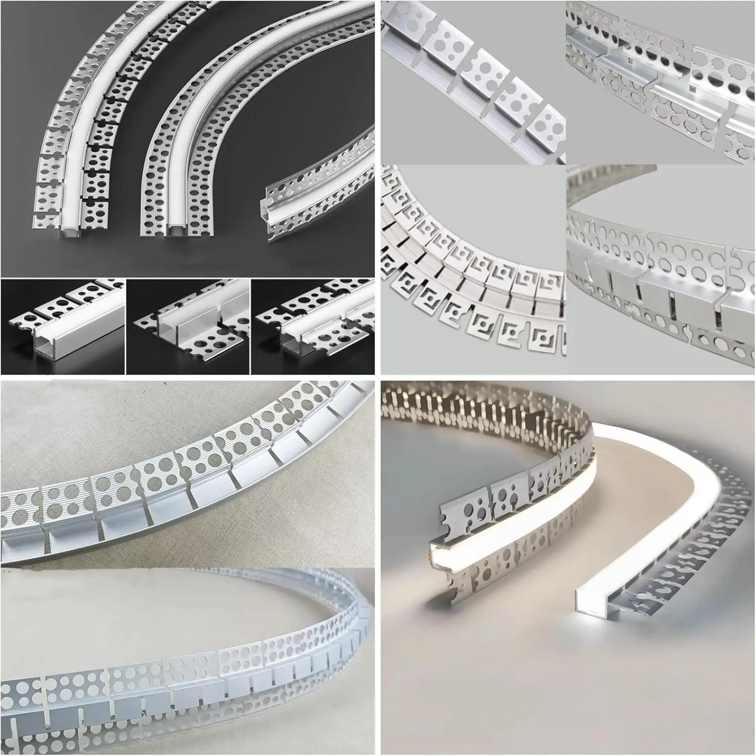 Custom Aluminum LED Channel Bendable Profile with Silicone Cover for Ceiling Wall Lighting Anodized Surface
