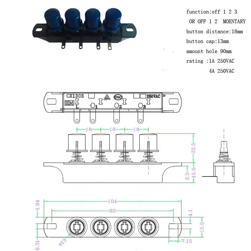 Electrical Fan Parts Speed Control Switch