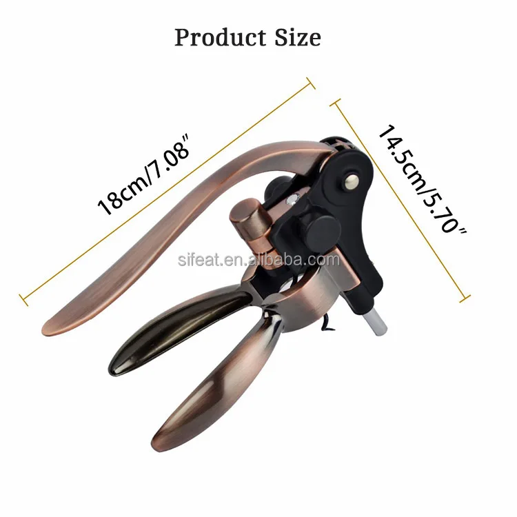 Leather Box Vertical Lever Corkscrew Bottle Openers Wine Tool Set Rabbit Wine Opener Set with Foil Cutter Wine Pourer Stopper