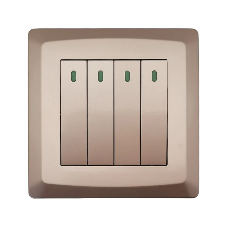 China Supplier New Arrival UK Standard Rose Gold 10A 1/2/3/4 Gang Home Wall Switch