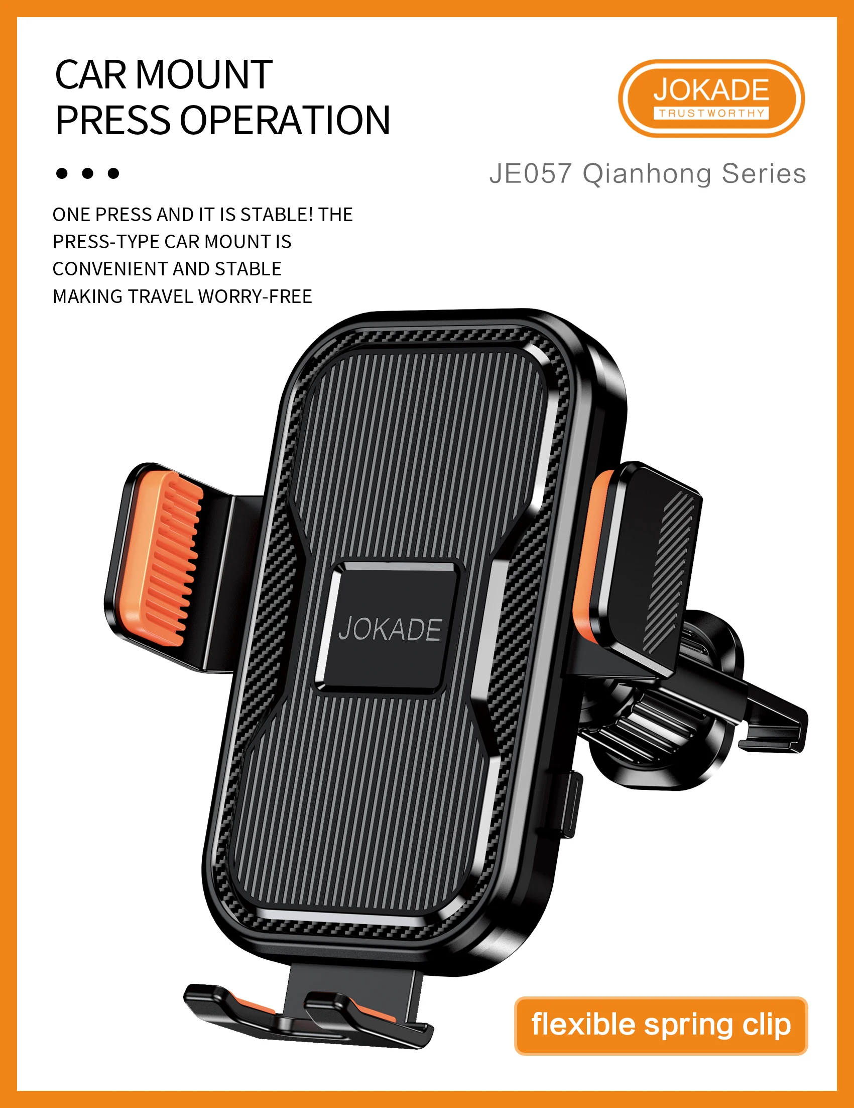 JOKADE Car Air Vent Phone Mount - 360° Flexible Rotation