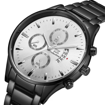 Top Sale Oem Date Black Waterproof Watches Mens Big Face Simple Wrist Watches For Men