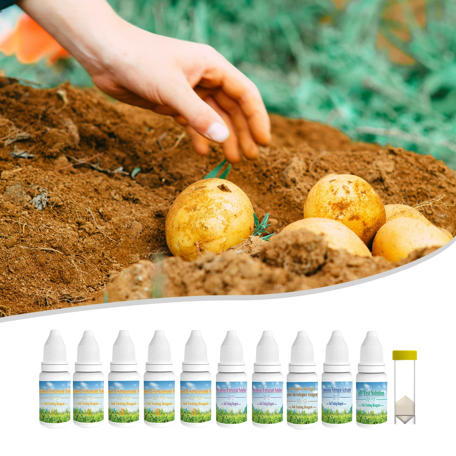 Ph Soil Test Kit With Ammonia Nitrogen Potassium Phosphorus Reagents